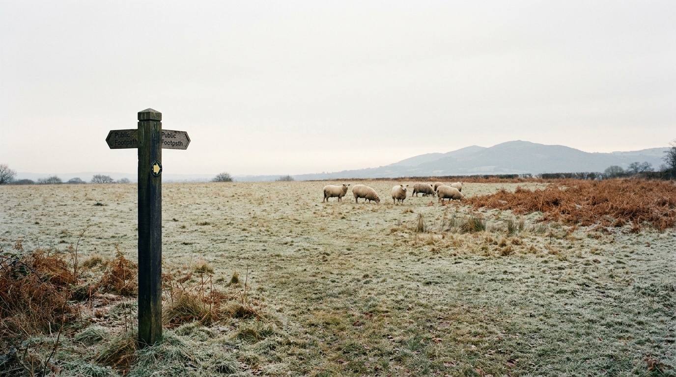 A two-acre meadow on the north side of Bishop's Frome, used as winter pasture by a neighbour and rented to the parish charities.